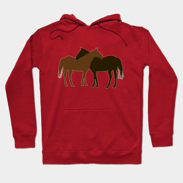 Two brown horses Hoodie by tsd-fashion